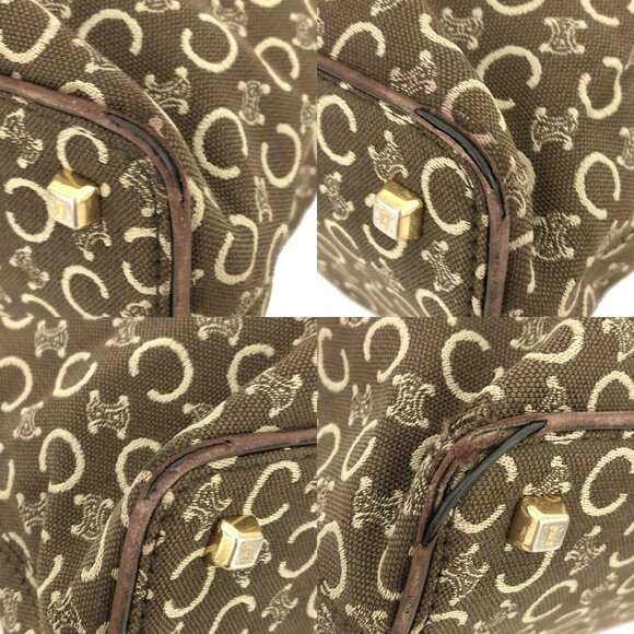 CELINE Macadam C Canvas Tote Bag Brown/8BF0524 - Picture 8 of 12